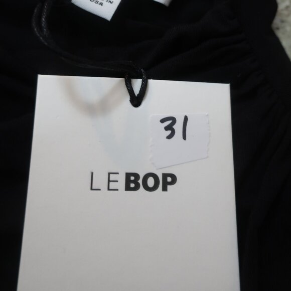 NWT Womens Le Bop Mel Black Sleeveless Draped Mock Neck Cropped Tank Top S - Picture 9 of 9